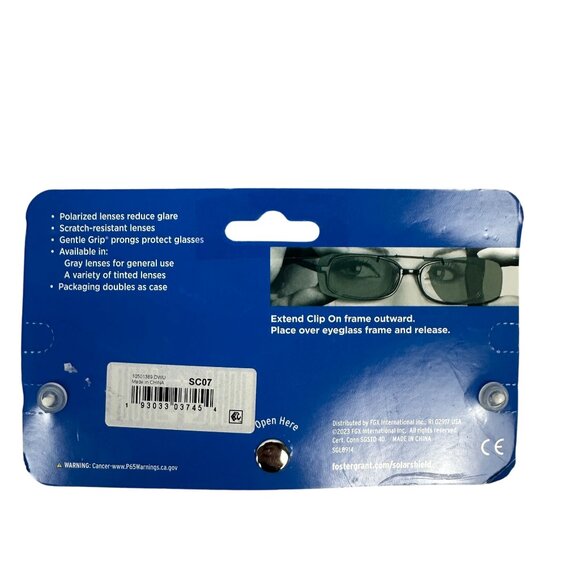 Foster Grant Solar Shield Polarized Clip-On Sunglasses 52mm Scratch-Resistant - Picture 4 of 11